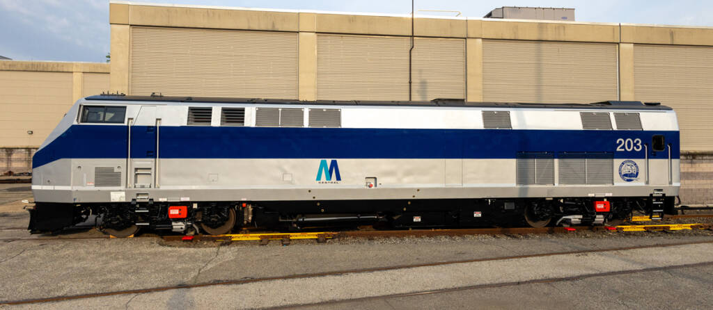 Side view of the MTA Central locomotive