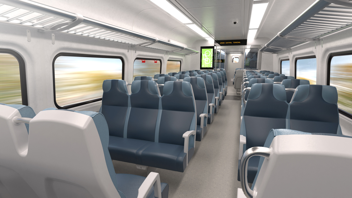 Illustration of interior of new railcars ordered by MTA