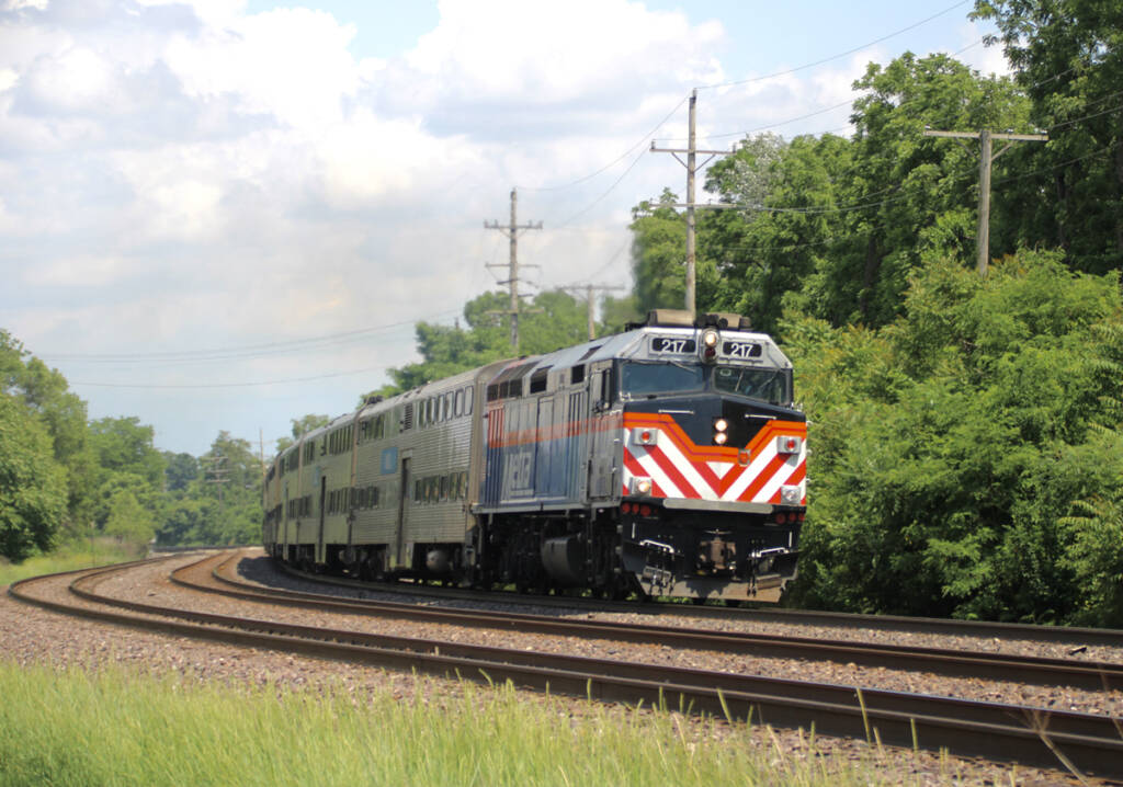 Commuter train on curve