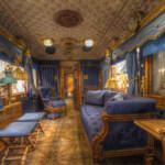 Interior of lavish private passenger railcar