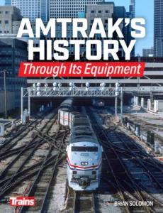 cover of book with Amtrak train