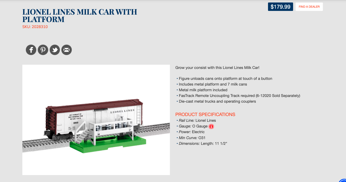 screenshot of catalog page