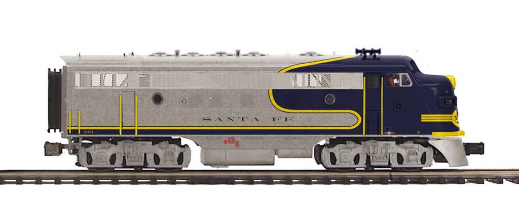 silver model diesel locomotive