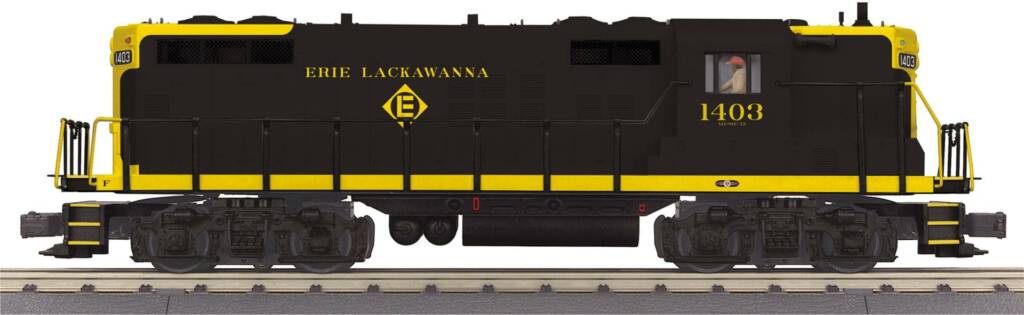 black and yellow model diesel locomotive