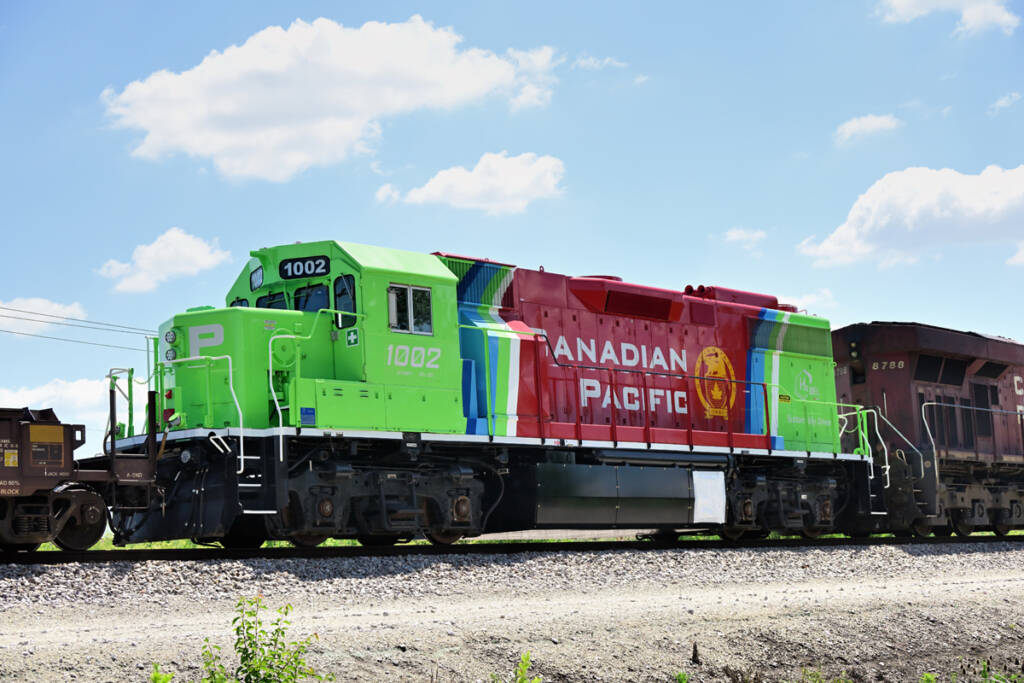 Red and green locomotive