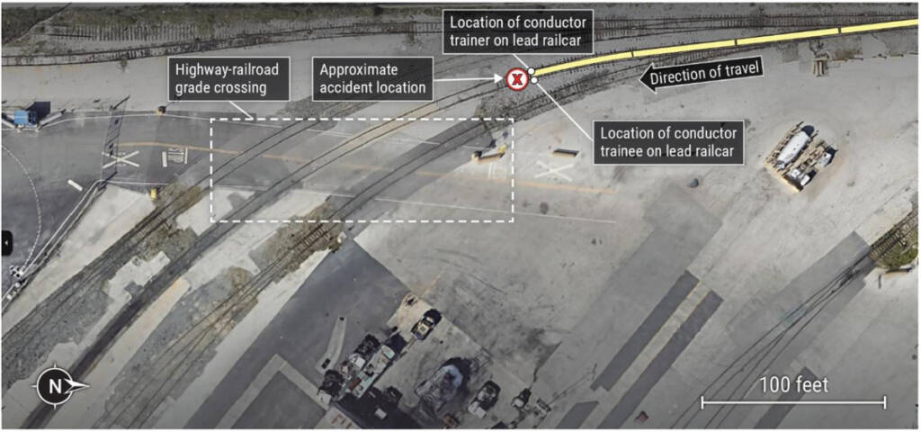 Aerial view of site of fatal CSX accident at Seagirt Marine Terminal in Baltimore