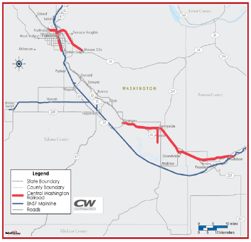 Map of railroad near Yakima, Wash.