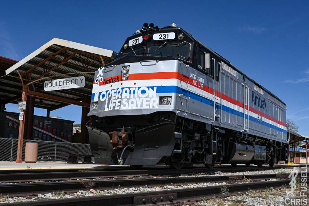 Restored Amtrak F40 locomotive
