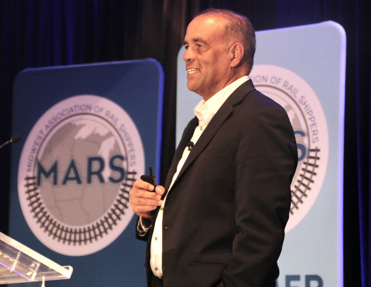 Man speaking at conference