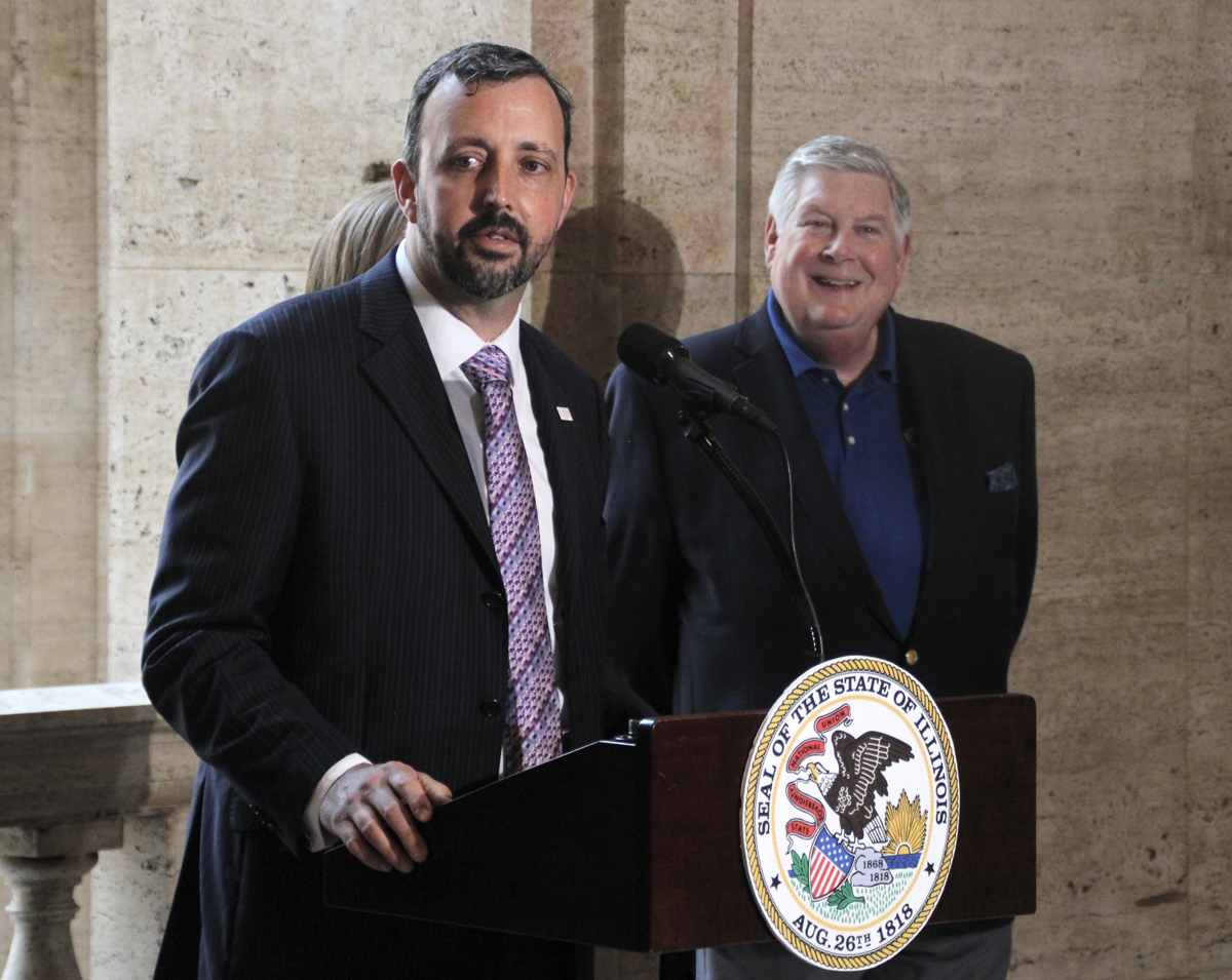Man speaking at podium