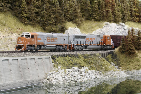 Model Railroader Photo of the Day: Westbound freight near Crowsnest