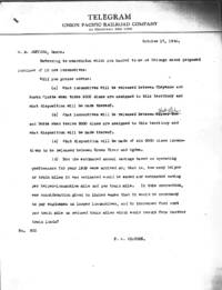 Union Pacific telegram about ordering the first 15 Big Boy locomotives. Ehernberger Collection at American Heritage Center expands
