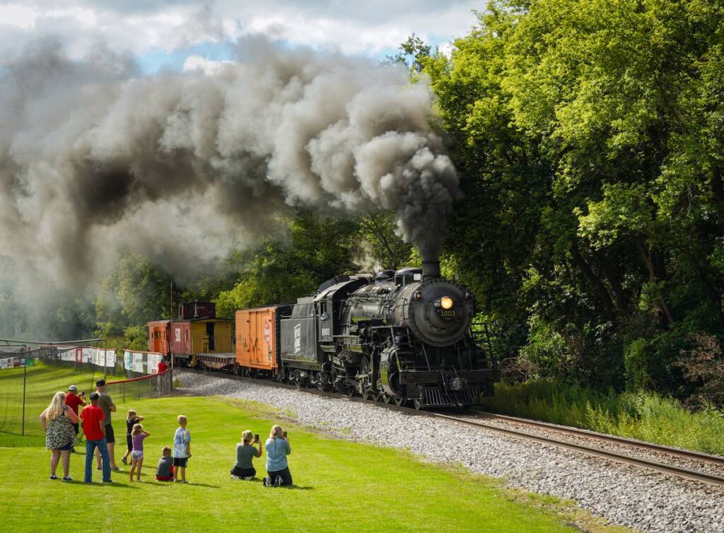 Steam locomotive passing by