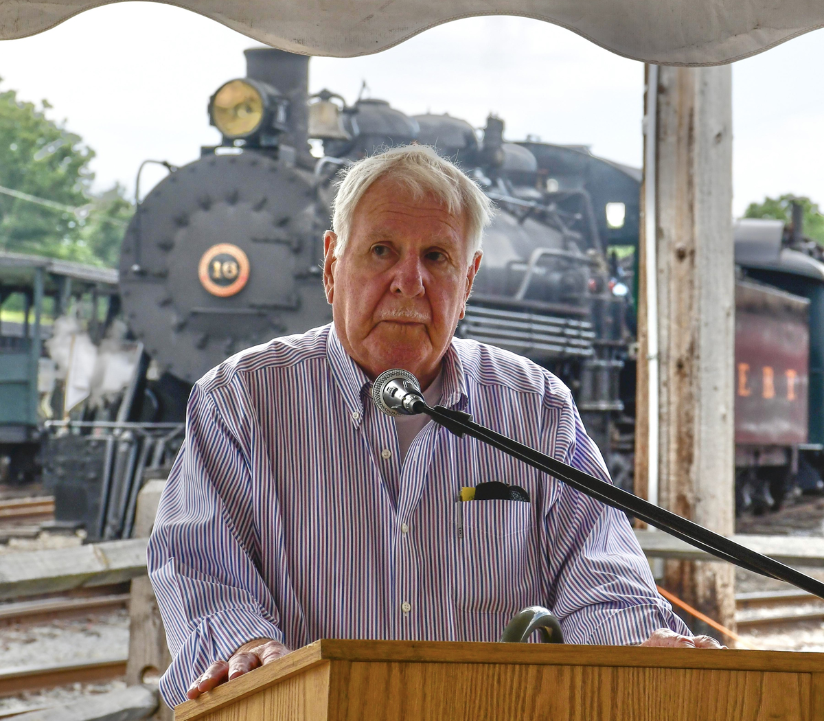Man speaking at podium