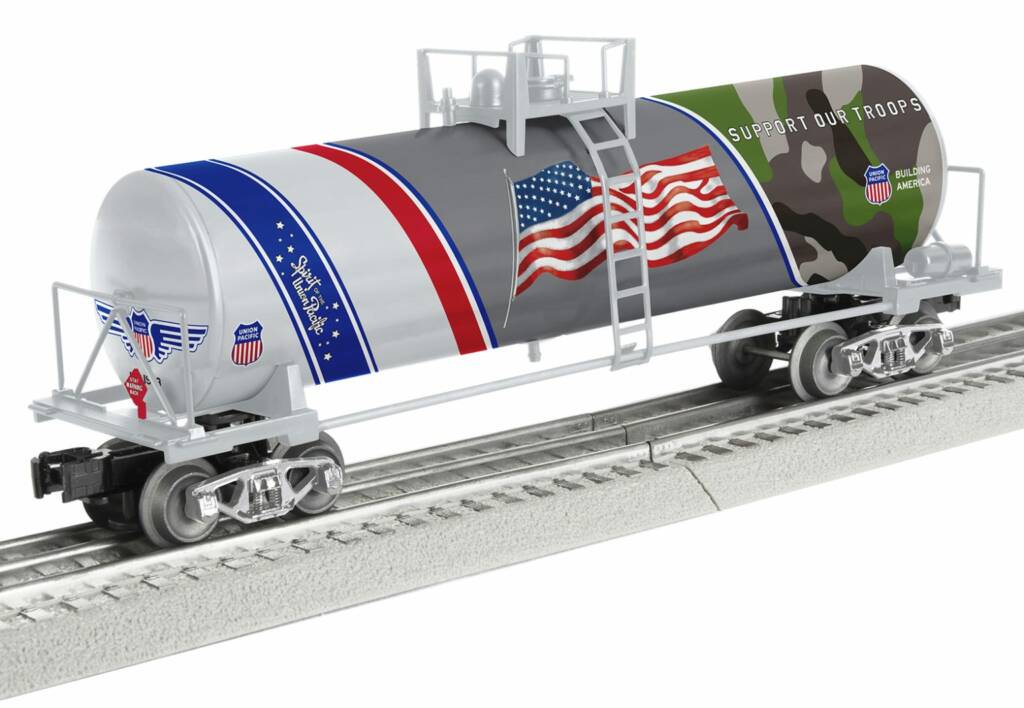 silver model tank car