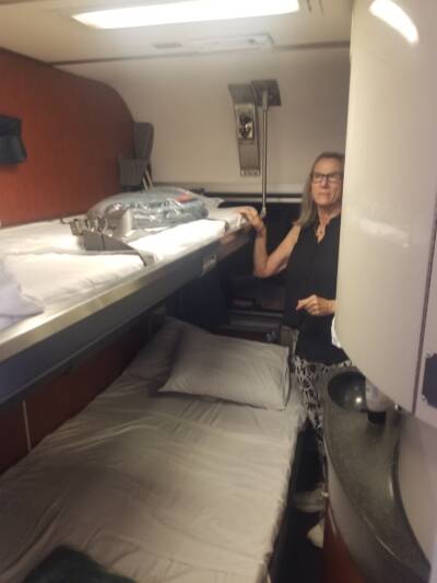 Interior of a bedroom in a passenger car