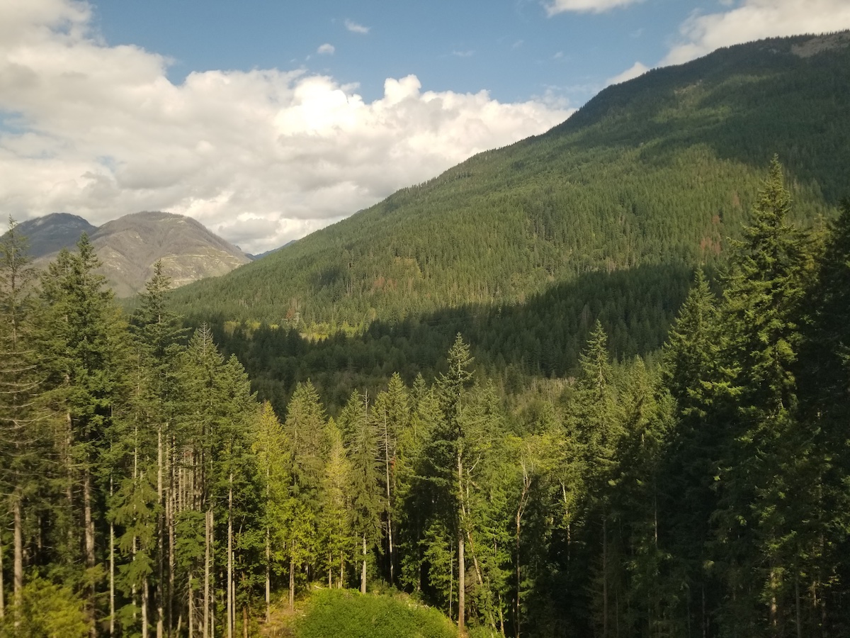 Mountain views from a passenger train