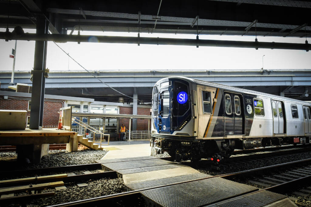 Subway car at station