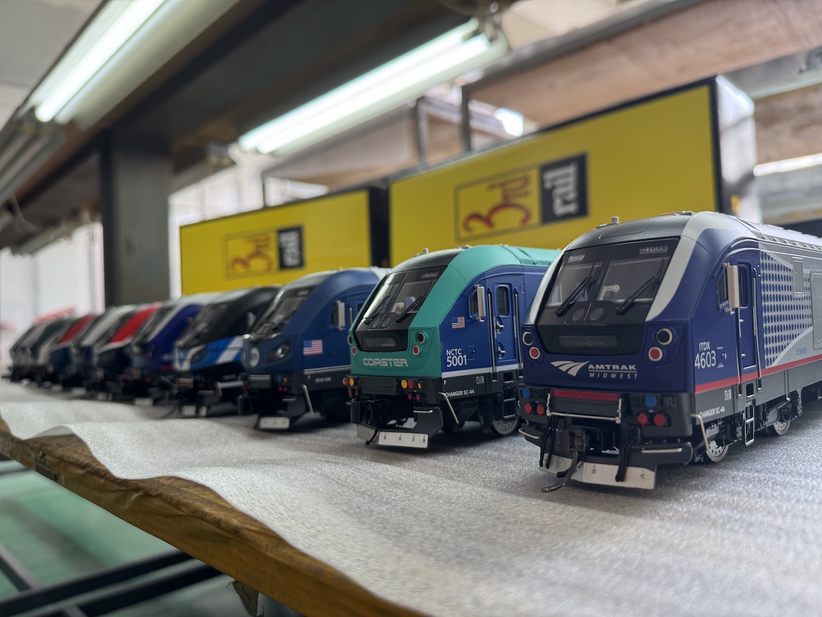 Lineup of O scale modern diesels