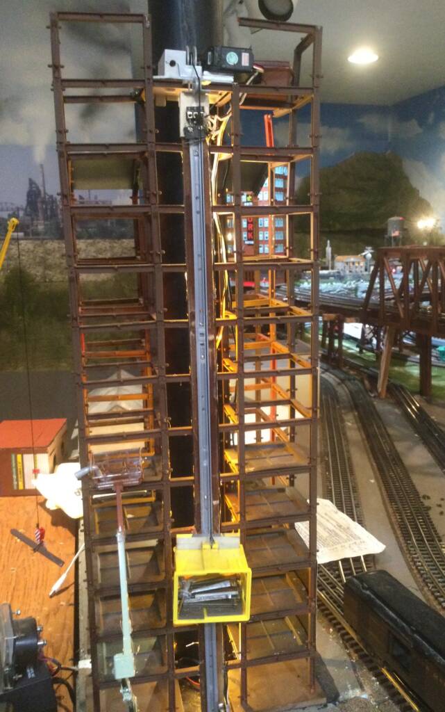 elevator scene on train layout
