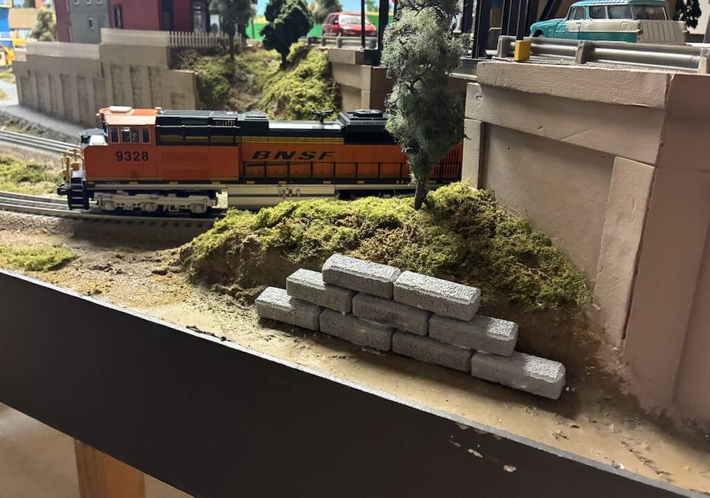 scene on toy train layout