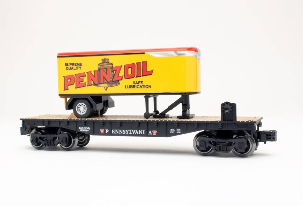 model flatcar with trailer