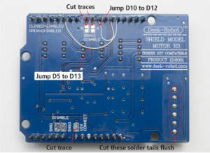 blue circuit board with callouts