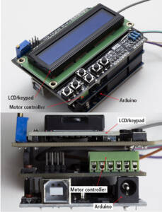combined photos showing stacked boards from the top and in the lower view, from the edge