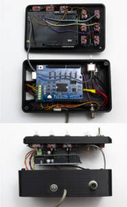 combined photos showing final connections of cases laying next to each other (top) and about to be assembled together (bottom)