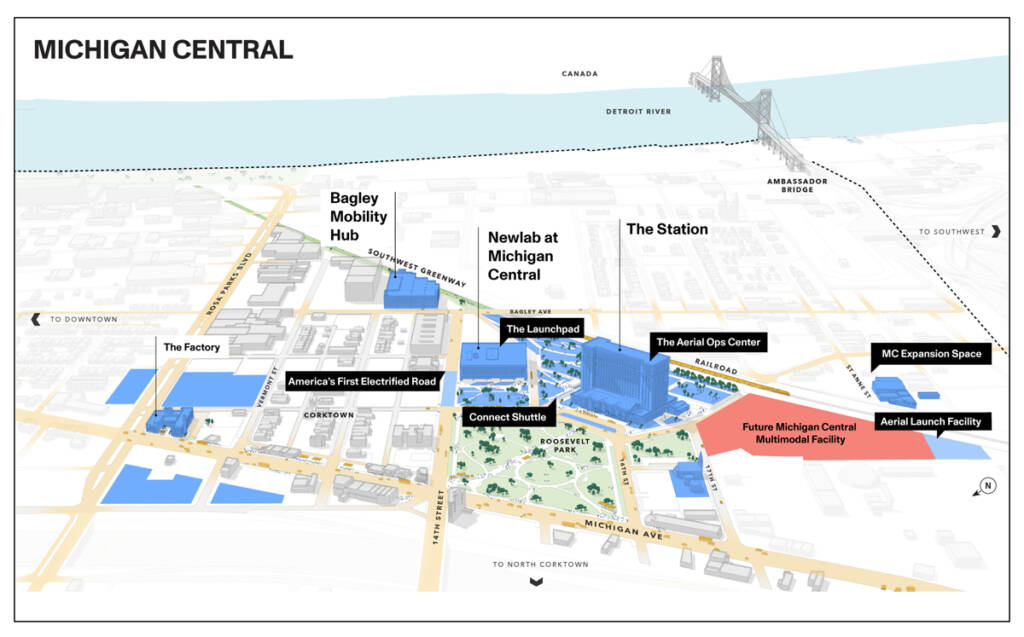 Map of Michigan Central campus