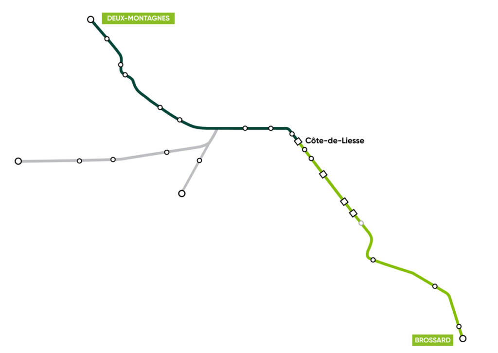 Map of Montreal light rail system