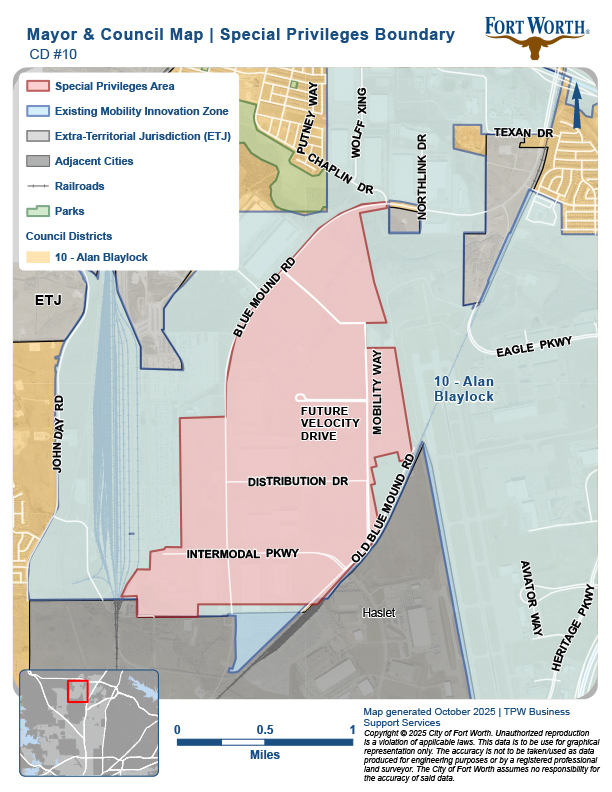 Map of Alliance Logistics District in Texas