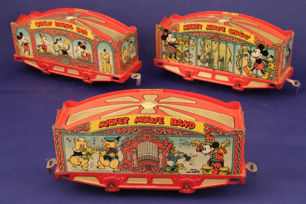 vintage Disney toy train cars