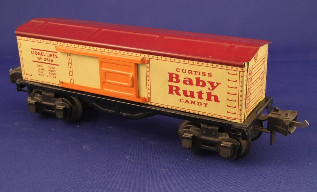 vintage red and cream model boxcar