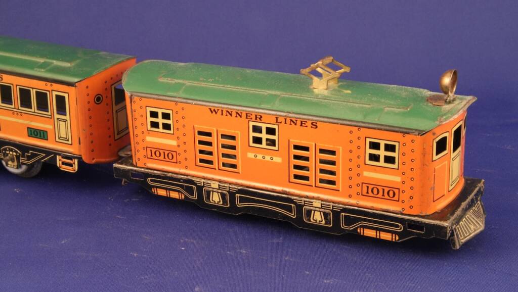 yellow and green vintage model train