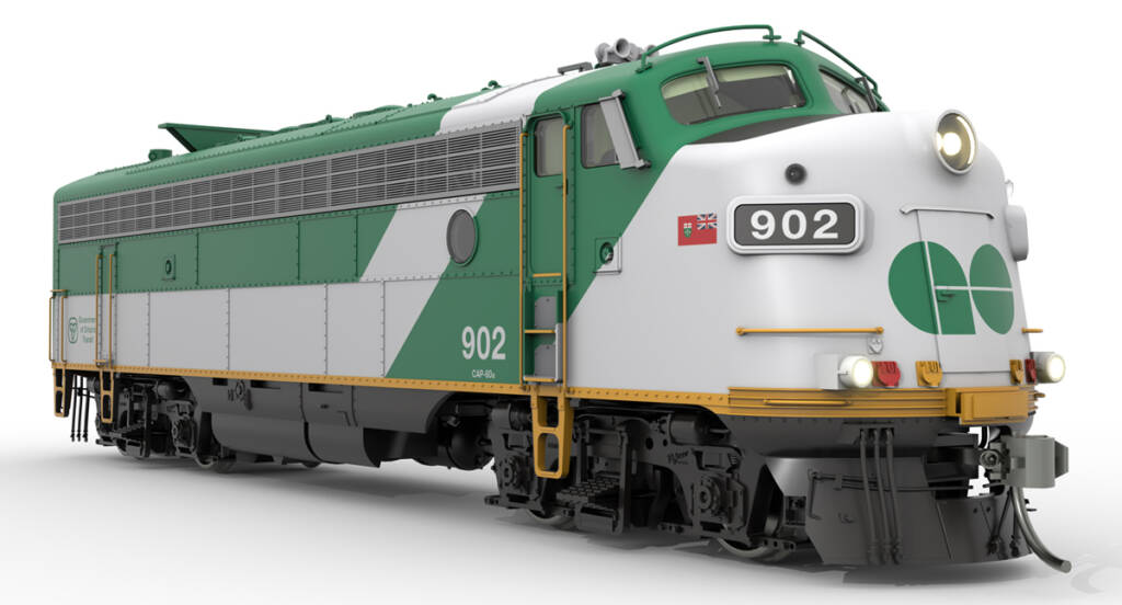 CAD rendering of cab unit painted green, white, and black with yellow details on white background.