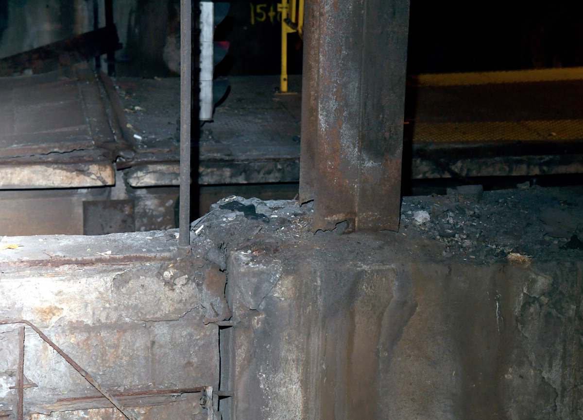 Close-up of rusting beam