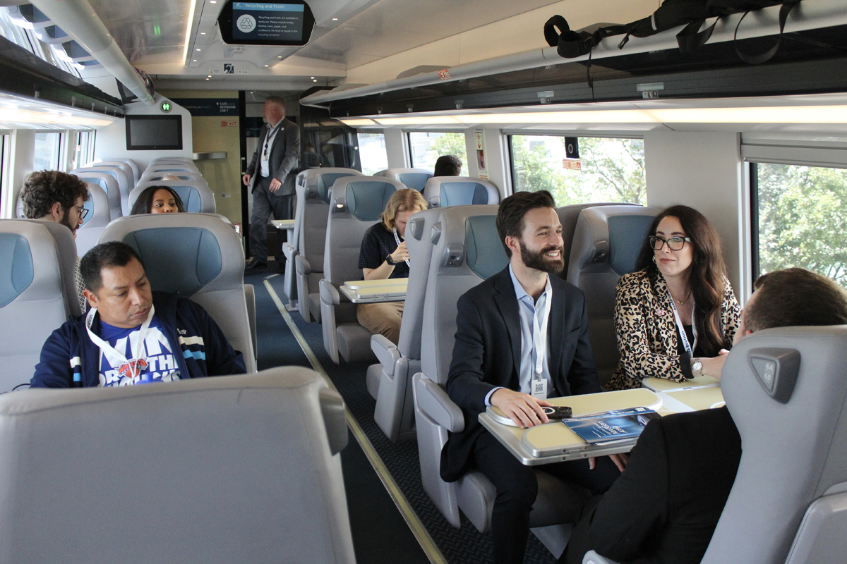 Interior of Acela trainset with two-and-two seating