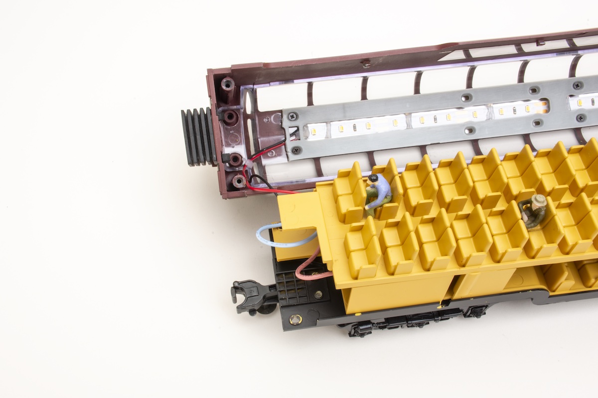 LED strips installed inside the domes