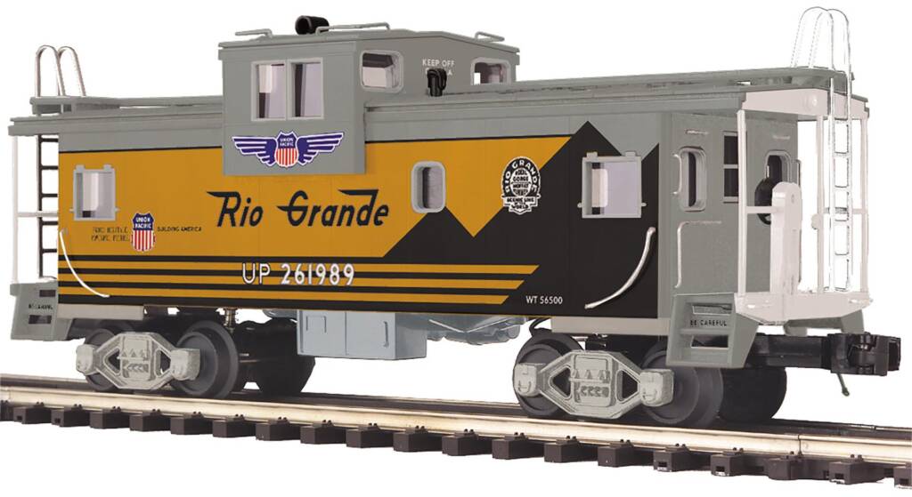 gray and yellow model caboose