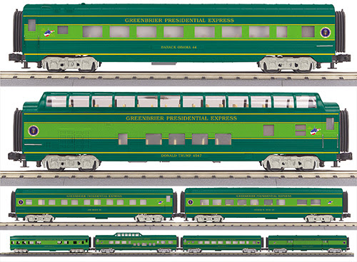green and silver model passenger cars