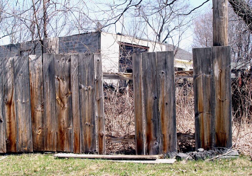 worn wood fence