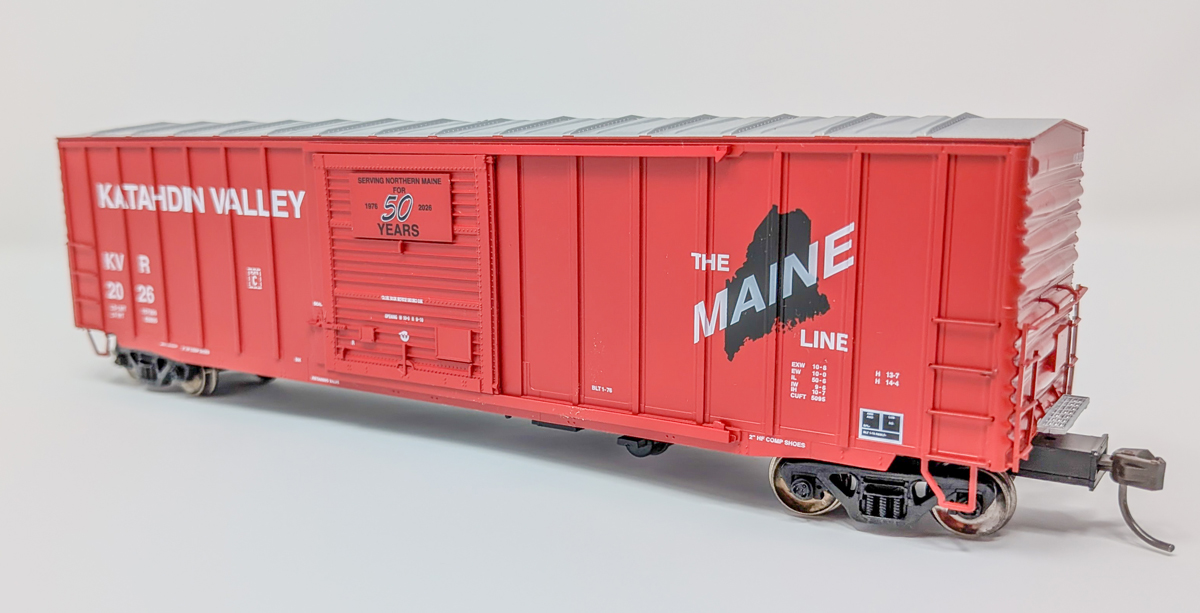 A red model boxcar