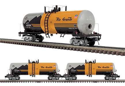 gray, yellow, and black model tank car