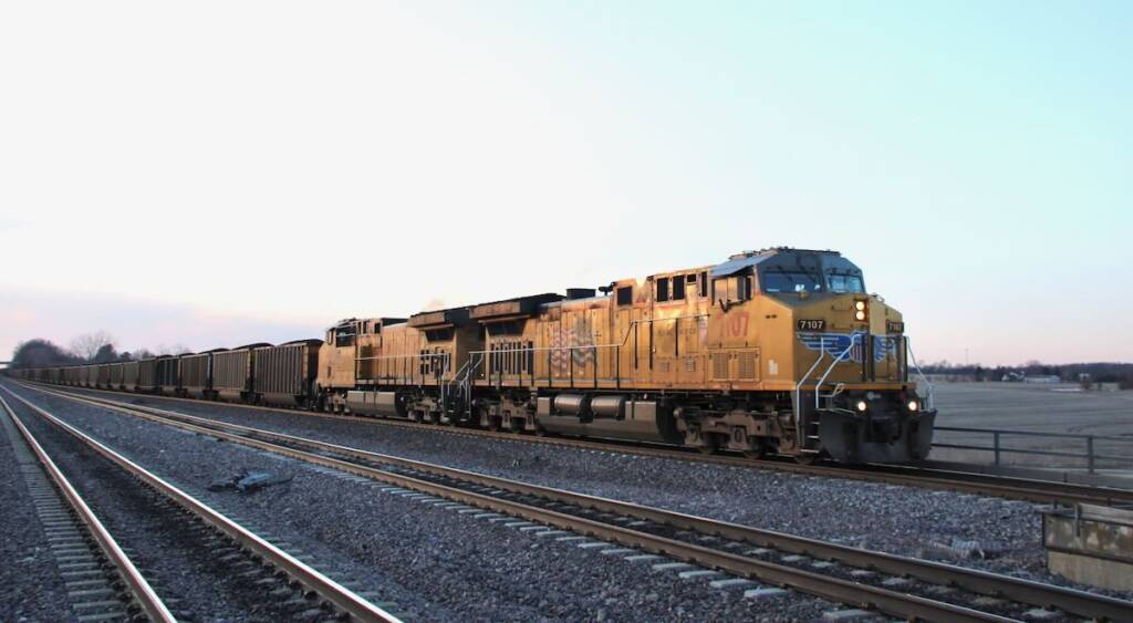 Coal train with two locomotives