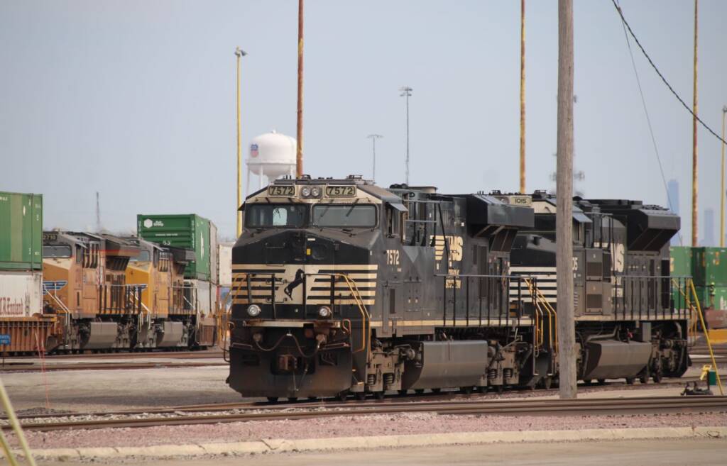 Norfolk Southern and Union Pacific locomotives