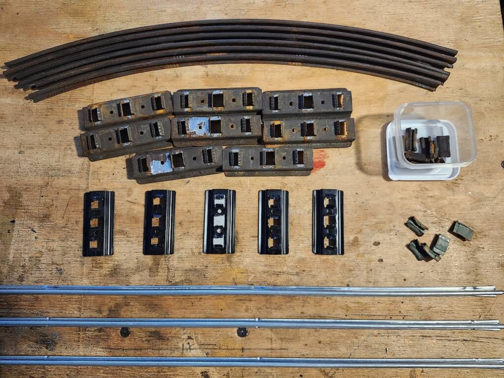 pieces of rail and tie sections