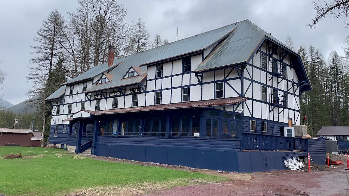 Exterior of small hotel with Alpine-style design