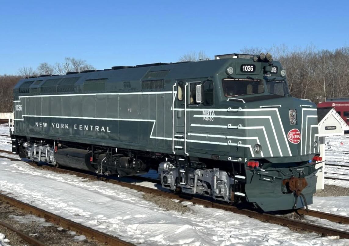 Two-tone gray locomotive